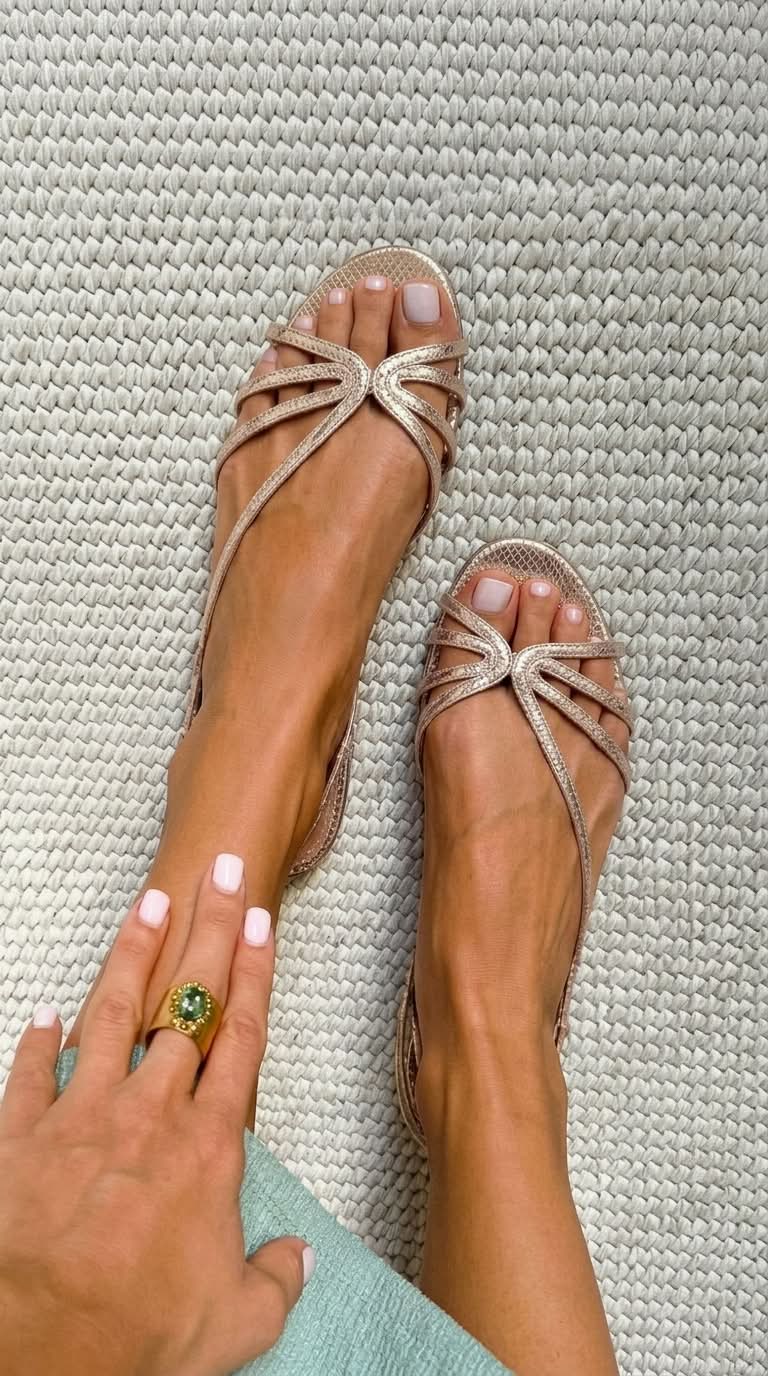 Ginebra | Sandalias doradas: elegancia veraniega