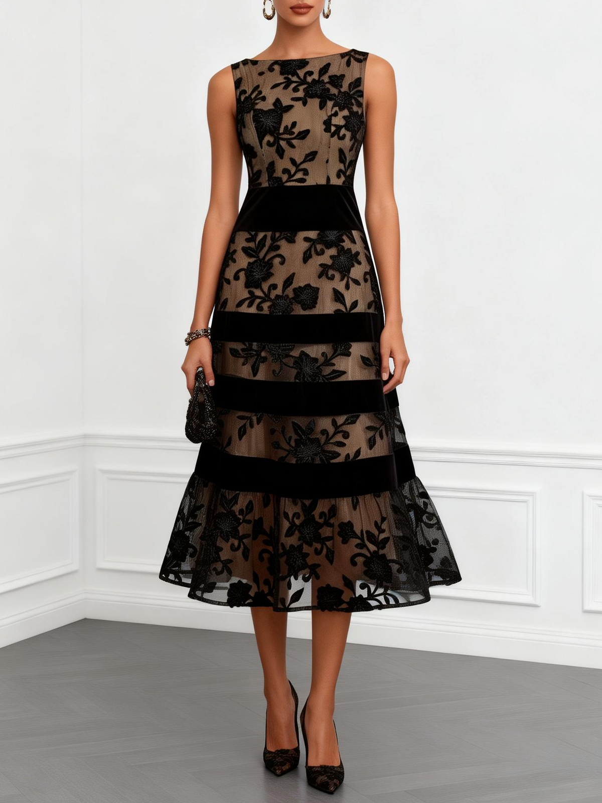 Vestido Avelia midi sin mangas