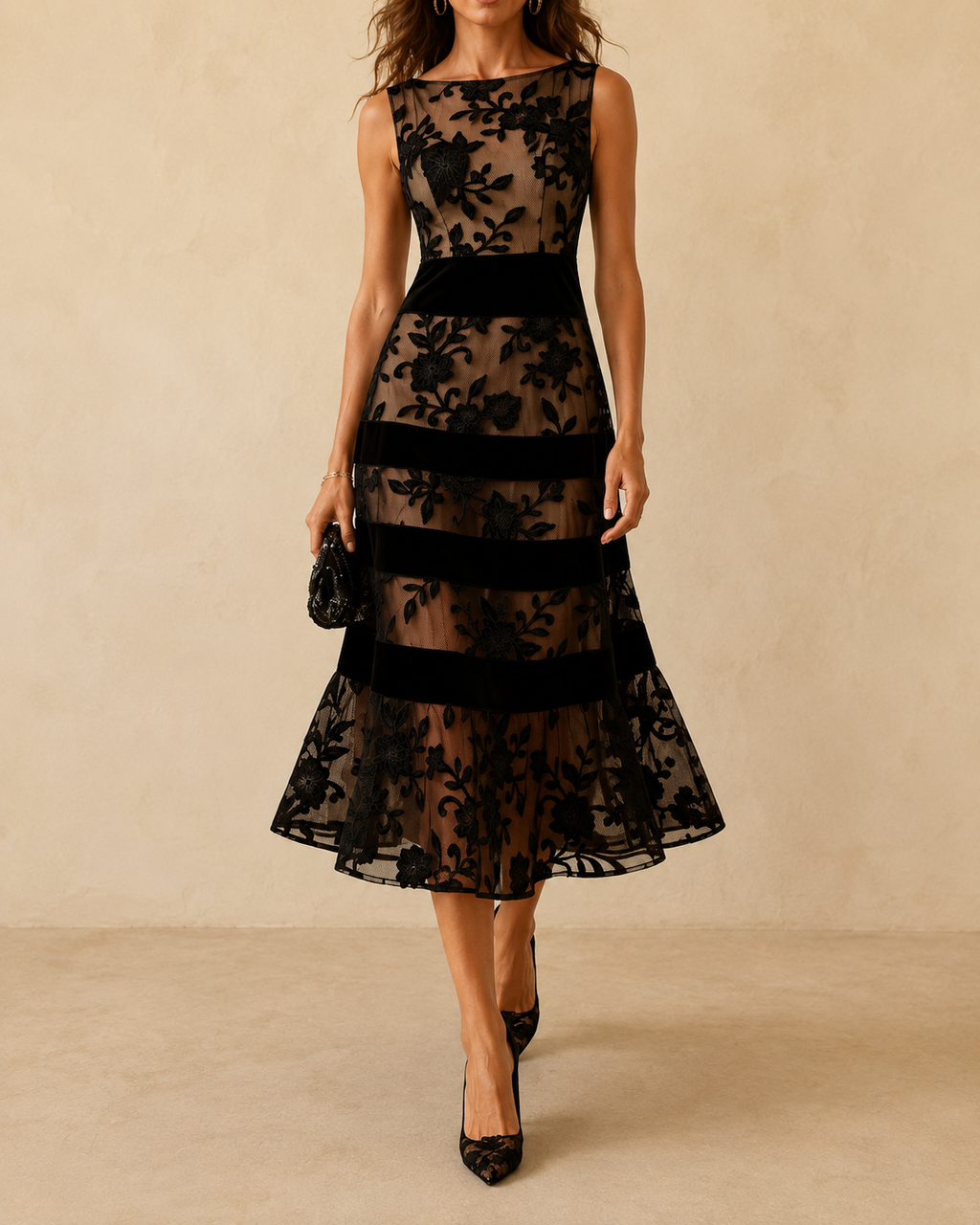 Vestido Avelia midi sin mangas