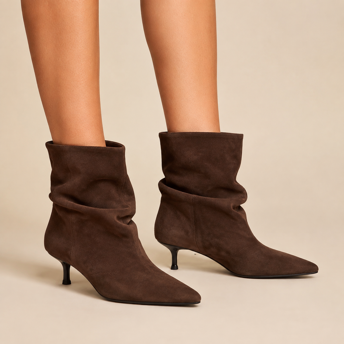 Botines Tacón Fruncido/ Avelia Otoñal