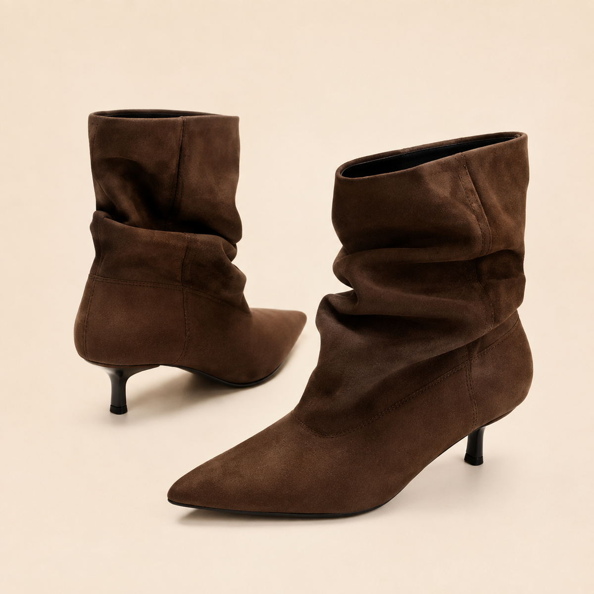Botines Tacón Fruncido/ Avelia Otoñal