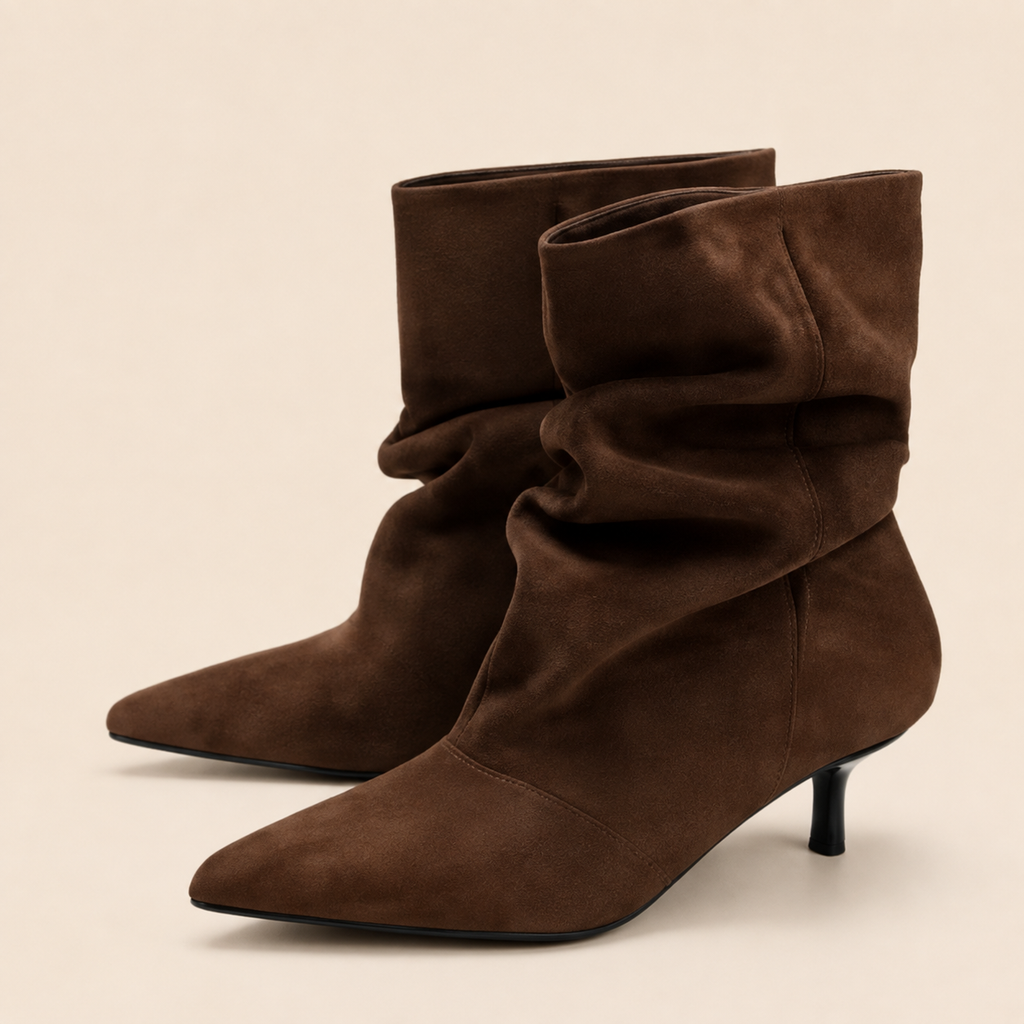 Botines Tacón Fruncido/ Avelia Otoñal