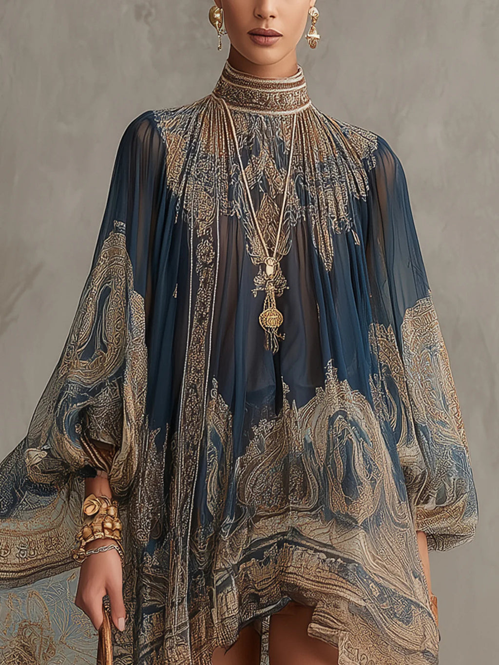 Vestido mini de gasa Avelia