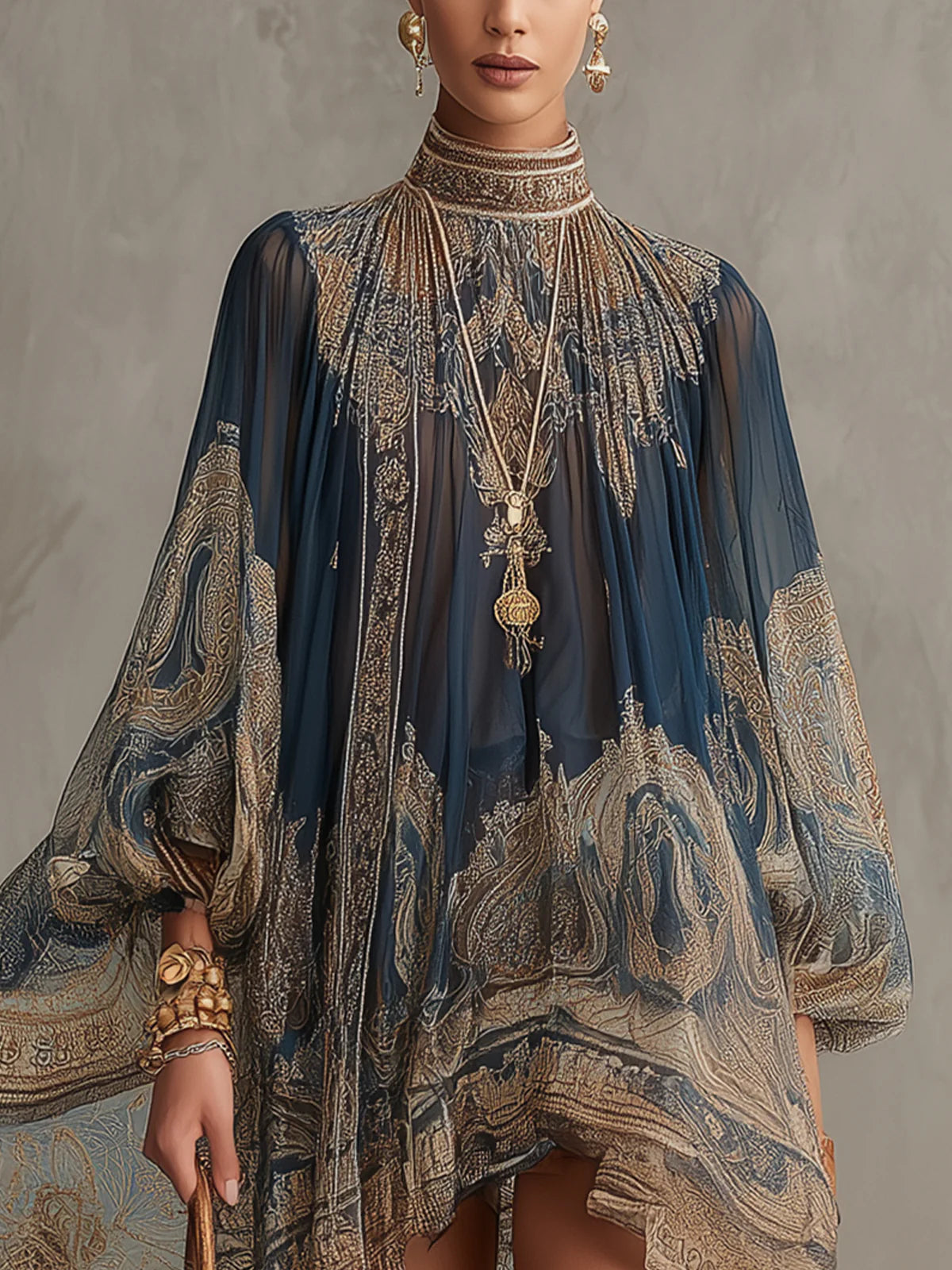 Vestido mini de gasa Avelia