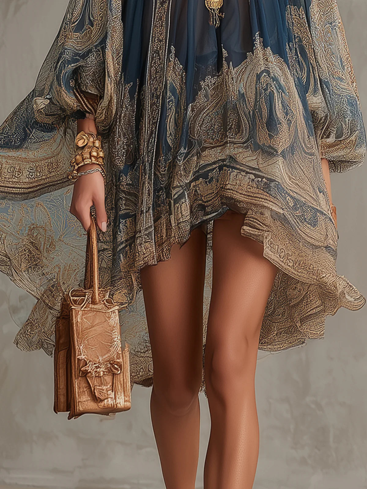 Vestido mini de gasa Avelia