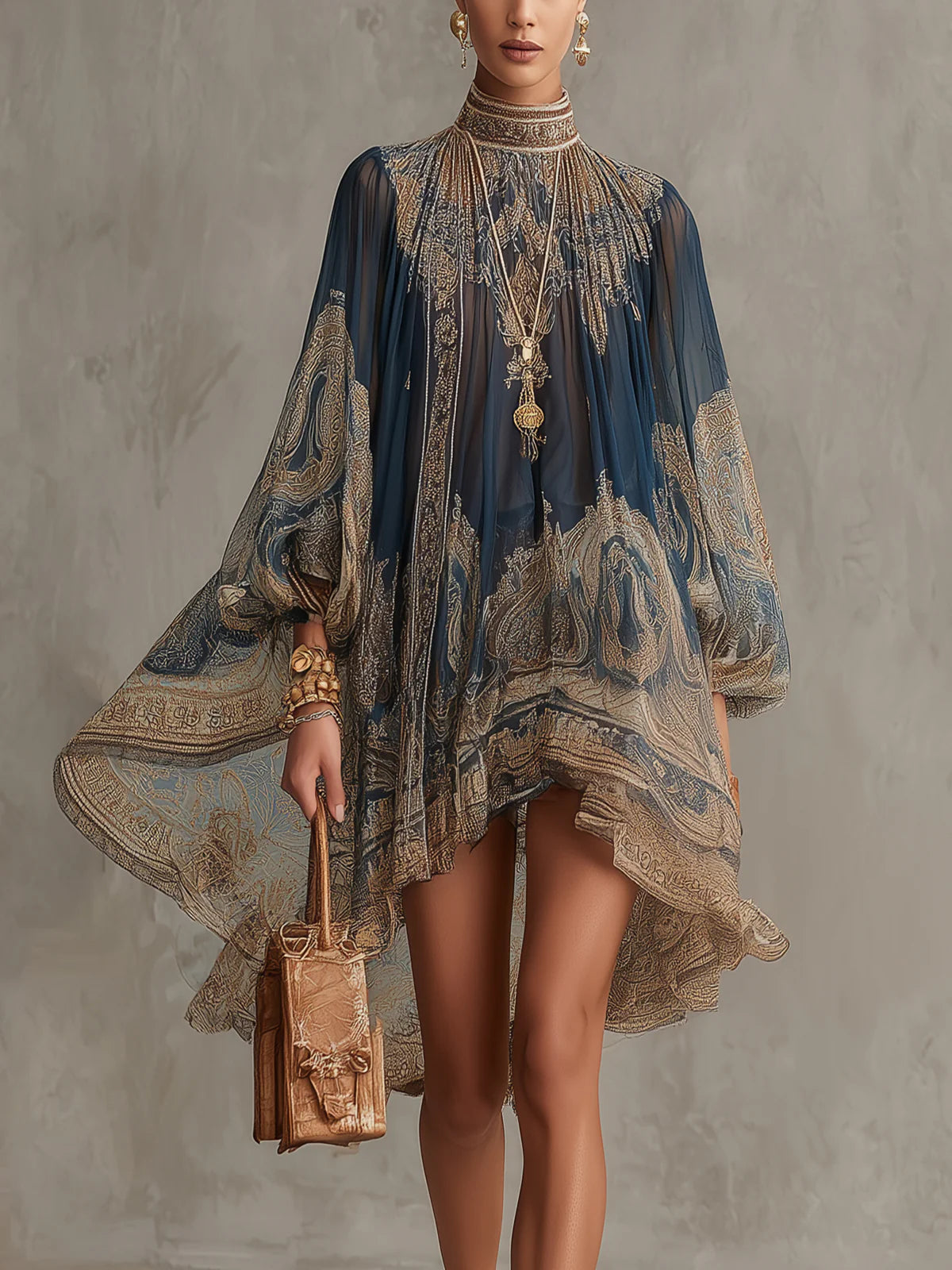 Vestido mini de gasa Avelia