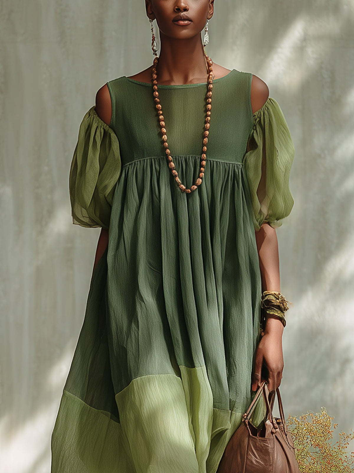 Vestido midi de gasa Avelia